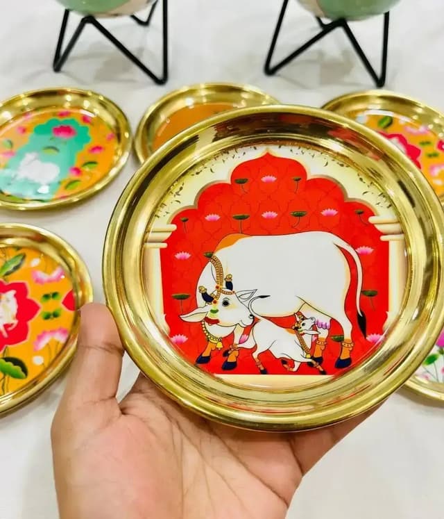 Pichwai Brass Plate